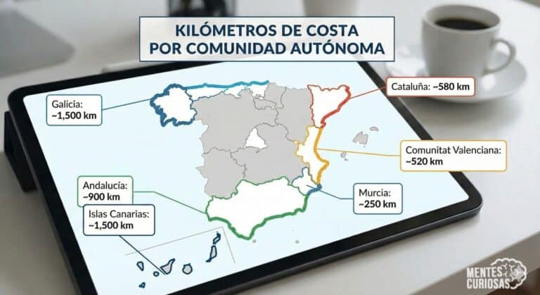 España por kilómetros de costa: así se reparte el litoral entre comunidades y ciudades autónomas
