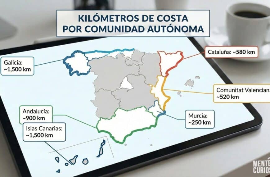 España por kilómetros de costa: así se reparte el litoral entre comunidades y ciudades autónomas