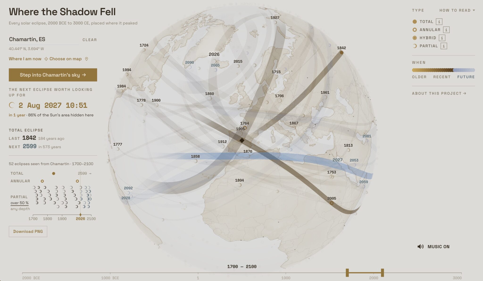 Where the Shadow Fell: la espectacular web que reúne 5.000 años de eclipses